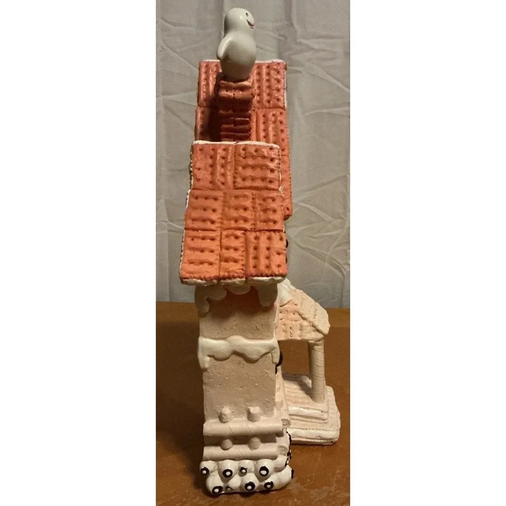 Halloween Gingerbread Pink Pastel Haunted House with Ghost 13.5 